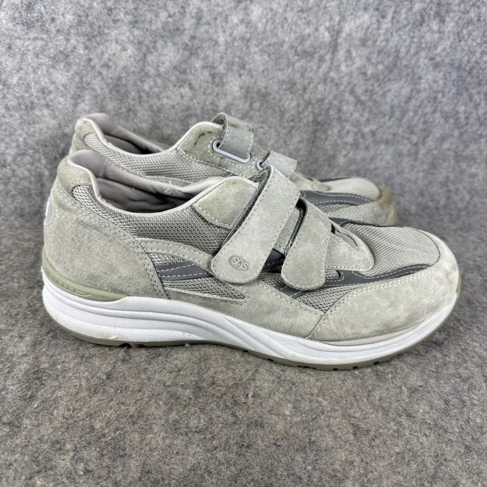 SAS Journey Mens Gray Suede Mesh Walking Shoes Dual Strap Sneakers 13 W3 2171011